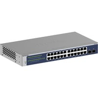 Netgear GS724Tv6 Géré L2+/L3 Gigabit Ethernet (10/100/1000) 1U Bleu, Gris, Switch Bleu, Géré, L2+/L3, Gigabit Ethernet (10/100/1000), Full duplex, Grille de montage, 1U