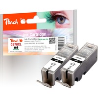 Peach PI100-287 cartouche d'encre Noir Noir, Encre à pigments, 43 ml, 1020 pages, Multi pack