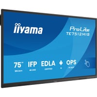 iiyama TE7512MIS-B4AG Écran d'affichage dynamique Écran plat interactif 190,5 cm (75") LCD Wifi 400 cd/m² 4K Ultra HD Noir Écran tactile Intégré dans le processeur Android 24/7, Affichage public Noir (Mat), Écran plat interactif, 190,5 cm (75"), LCD, 3840 x 2160 pixels, Wifi, 24/7