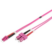 Digitus Câble de raccordement LWL, duplex, connecteur LC > SC, multimode OM4 Violet clair