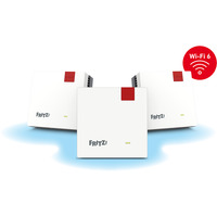 FRITZ! 1600 Systèmes Wi-Fi maillés, Répéteur Blanc/gris, Mesh Set 1600, Rouge, Blanc, Interne, Système maillé, Système, Bi-bande (2,4 GHz / 5 GHz), Wi-Fi 6 (802.11ax)