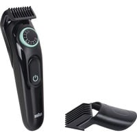 Braun BeardTrimmer 3 BT3411 Batterie 40 2 cm Noir, Vert, Tondeuse à barbe Noir/Menthe, Lavable, Batterie, Noir, Vert
