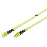 Digitus Câble de raccordement fibre optique, duplex, connecteur LC > LC, multimode OM5 Vert clair