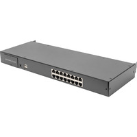 Digitus Commutateur KVM CAT 5 16 ports, Switch KVM Noir