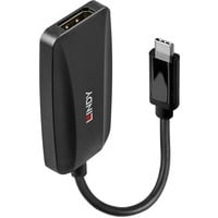 Lindy 43337 câble vidéo et adaptateur 0,13 m USB Type-C DisplayPort Noir, Convertisseur Noir, 0,13 m, USB Type-C, DisplayPort, Mâle, Femelle, Droit