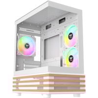 Thermaltake View 170 WS ARGB boîtier mini tower Blanc/bois | 2x USB-A | RGB | Verre Trempé