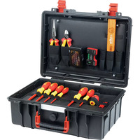 Wiha Set de base de mallette à outils L électrique, Set d'outils Rouge/Jaune