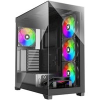 Xilence XILENT Gleam boîtier midi tower Noir | 2x USB-A | 1x USB-C | RGB | Verre Trempé