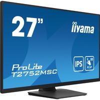 iiyama ProLite T2752MSC-B1 écran plat de PC 68,6 cm (27") 1920 x 1080 pixels Full HD LED Écran tactile Noir Moniteur Noir (Mat), 1x DisplayPort, 1x HDMI, 2x USB-A, 68,6 cm (27"), 1920 x 1080 pixels, Full HD, LED, 5 ms, Noir