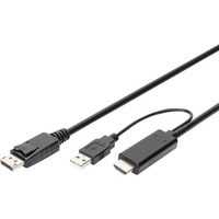 Digitus AK-330111-020-S, Câble Noir