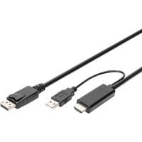 Digitus Câble adaptateur HDMI > DisplayPort, UHD 4K Noir