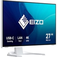 EIZO FlexScan EV2740X-WT 27" 4K Ultra HD Moniteur Blanc, 1x DisplayPort, 2x HDMI, 2x USB-C, 3x USB-A, 1x RJ-45
