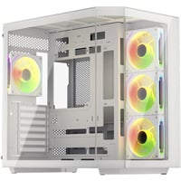 Krux boîtier midi tower Blanc | 2x USB-A | 1x USB-C | RGB | Verre Trempé