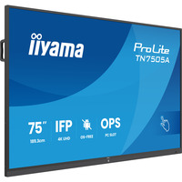 iiyama ProLite TN7505A-B1AG 74.5" 4K Ultra HD Moniteur tactile Noir, 1x DisplayPort, 2x HDMI, 1x VGA, 1x USB-C, 3x USB-A, 2x RJ-45