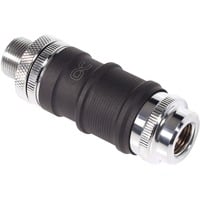 Alphacool ES Schnellverschluss BLH1A PushIn Set IG-IG avec presse-étoupe, Connecteur Noir (Mat)/chrome
