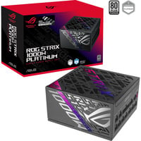 ASUS ROG-STRIX-1000P-GAMING-E alimentation modulaire 1000 watt Noir, 1x 12V-2x6, 4x PCIe, 1000 W, 100 - 240 V, Actif, 130 W, 1000 W, 130 W