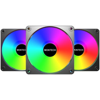 Montech GF120R V2 ARGB ventilateurs de boîtier Noir, 3 pièces, 120 x 120 x 25 mm, PWM