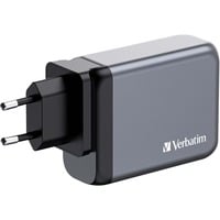 Verbatim GNC-100 Universel Noir, Gris Secteur Charge rapide Intérieure Gris, 3x USB-C, 1x USB-A, Intérieure, Secteur, 20 V, Noir, Gris
