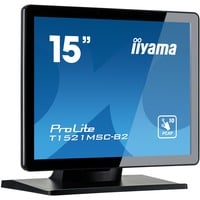 iiyama ProLite T1521MSC-B2 écran plat de PC 38,1 cm (15") 1024 x 768 pixels XGA LED Écran tactile Dessus de table Noir Moniteur Noir (Mat), 1x HDMI, 1x VGA, 38,1 cm (15"), 1024 x 768 pixels, XGA, LED, 8 ms, Noir