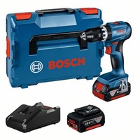 Bosch BOSCH GSB 18V-45 2x 3,0Ah LBOXX, Perceuse à percussion Bleu/Noir, Tournevis électrique, Poignée de pistolet, Noir, Bleu, 1900 tr/min, 500 tr/min, 27000 IPM
