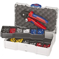 KNIPEX Pince à sertir avec assortiment de sertissage pour embouts de câble Rouge/Bleu