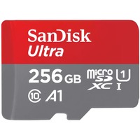 SanDisk Ultra 256 Go microSDXC, Carte mémoire Gris/Rouge, UHS-I U1, Class 10, A1