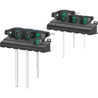 Wera 454/7 HF Set 1 Jeu de clés à goujon T-Handle Hex-Plus, Tournevis Noir/Vert, avec fonction de maintien