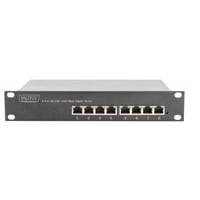 Digitus Commutateur Gigabit de 10 po, 8 ports, Switch 8 ports, Non-géré, Gigabit Ethernet (10/100/1000), Full duplex, Grille de montage