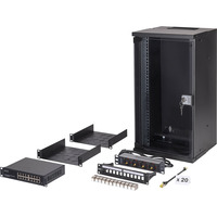 Digitus Kit réseau SOHO Pro 10" 315x300 mm (LxP), Armoire informatique Noir