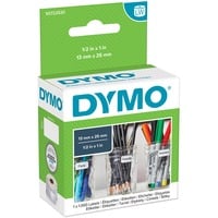 Dymo LW petites étiquettes autocollantes authentiques polyvalentes | 13 mm x 25 mm | rouleau de 1000 étiquettes faciles à décoller | pour les étiqueteuses LabelWriter Blanc, Blanc, Imprimante d'étiquette adhésive, Papier, Amovible, Rectangle, LabelWriter