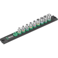 Wera Barre magnétique à douilles A 4 Zyklop Jeu d'embouts de clé à douille 1/4", Clés mixtes à cliquet Noir/Vert