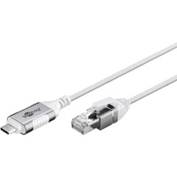 goobay Câble adaptateur Ethernet USB-C 3.2 Gen2 > RJ-45, Slim Blanc