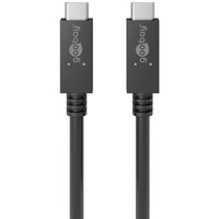 goobay Câble textile USB-C > USB-A avec connecteurs métalliques Noir, 1 mètre