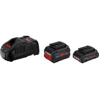 Bosch 1600A0214A Werkzeug-Akku 18 V 8.0 Ah Ensemble de batterie et de chargeur, Bundle Noir, Ensemble de batterie et de chargeur, Lithium-Ion (Li-Ion), 5,5 Ah, 18 V, Bosch, Noir, Rouge