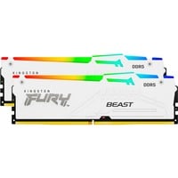 Kingston FURY FURY Beast 32GB 6800MT/s DDR5 CL34 DIMM (Kits de 2) White RGB EXPO, Mémoire vive Blanc, 32 Go, 2 x 16 Go, DDR5, 288-pin DIMM, Blanc