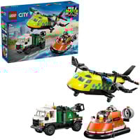 LEGO Set combiné ville avec avion, véhicule de maintenance et aéroglisseur, Jouets de construction 