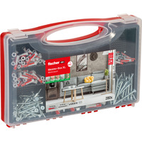 fischer Boîte Meister XL Espace de vie + Vis, Cheville Gris clair/Rouge