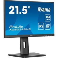 iiyama ProLite XUB2293HS-B6 écran plat de PC 54,6 cm (21.5") 1920 x 1080 pixels Full HD LED Noir Moniteur Noir (Mat), 1x DisplayPort, 1x HDMI, 54,6 cm (21.5"), 1920 x 1080 pixels, Full HD, LED, 1 ms, Noir