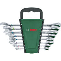Bosch Set de clés à cliquet, 8 pièces, Clé plate Vert/Noir