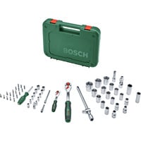 Bosch Set de cliquet 1/2" + 1/4" avec douilles, 56 pièces, Clés mixtes à cliquet Vert