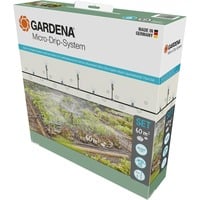 GARDENA Kit d'arrosage micro-goutte pour potager/parterre de fleurs (60 m²), Goutteurs Noir/gris