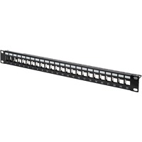 Digitus Panneau de raccordement. 19" 24 ports 1HE modulaire, Panneau de brassage Noir
