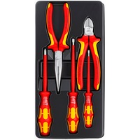 KNIPEX Jeu d'outils VDE 00 20 13, Set d'outils Rouge/Jaune, 5 pièces