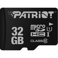 Patriot PSF32GMDC10 mémoire flash 32 Go MicroSDHC UHS-I Classe 10, Carte mémoire Noir, 32 Go, MicroSDHC, Classe 10, UHS-I, 80 Mo/s, Class 1 (U1)