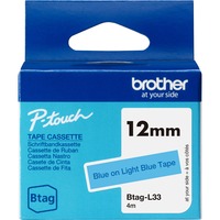Brother BTAG-L33 ruban d'étiquette Bleu sur bleu clair Bleu sur bleu clair, Philippines, 5 année(s), Brother, P-touch PT-N10, PT-N20, PT-N25BT, 1,2 cm