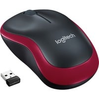 Logitech M185, Souris Rouge, 1000 dpi, Vente au détail