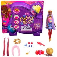  Poupée Barbie Color Reveal paillettes ! Changement de cheveux paillettes bleues 