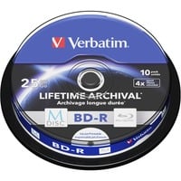 Verbatim M-Disc 4x BD-R 25 Go 10 pièce(s), Disques Blu-ray 25 Go, BD-R, Fuseau, 10 pièce(s)