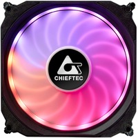 Chieftec CF-1225RGB système de refroidissement d’ordinateur Boitier PC Ventilateur 12 cm Noir, Ventilateur de boîtier Noir/Blanc, Ventilateur, 12 cm, 1200 tr/min, 16 dB, 53 cfm, Noir
