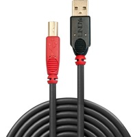 Lindy 42761 câble USB 10 m USB 2.0 USB A USB B Noir, Rouge Noir, 10 m, USB A, USB B, USB 2.0, Mâle/Mâle, Noir, Rouge